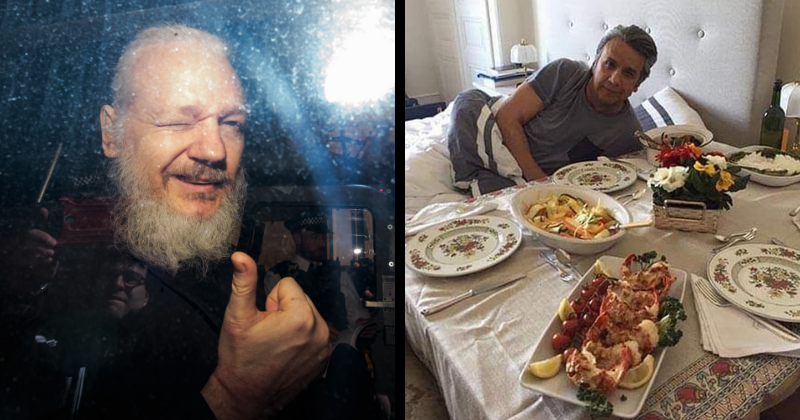 Julian Assange kicked out of embassy for leaking photo of president eating a lobster in bed, claims report