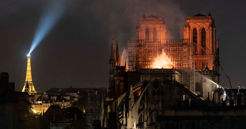 Notre Dame's iconic rooster 'miraculously' survives despite fire completely destroying spire