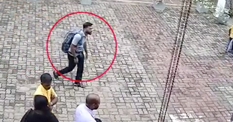 Video shows Sri Lanka bombing suspect pat a girl on the head just before he walks into church
