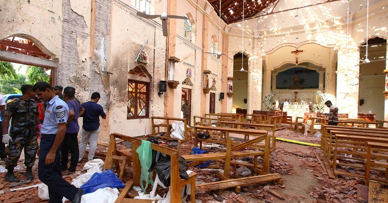 Video shows Sri Lankan suicide bomber hesitate and shuffle nervously moments before detonating bomb