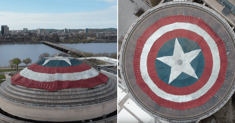 MIT students' Avengers prank turns campus dome into Captain America's shield, gets Chris Evans' approval