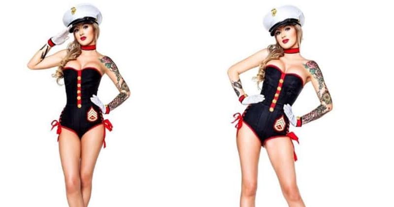 US Marine veteran nicknamed 'Combat Barbie' parades her curves in classic pin-up inspired photoshoot