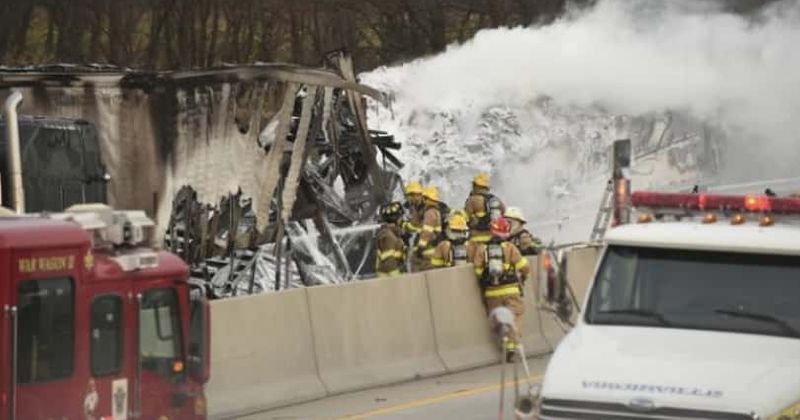 Manhunt launched for truck driver who killed couple headed to their wedding when he rammed his 18-wheeler into their SUV
