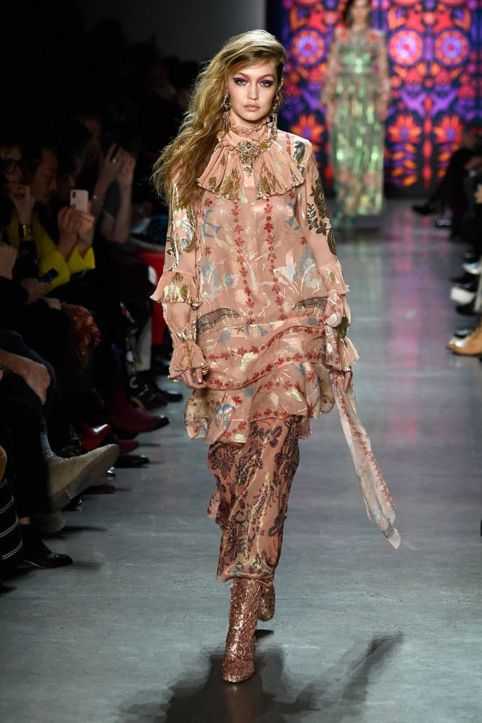 Gigi Hadid walks the runway for Anna Sui during New York Fashion Week (Getty Images)
