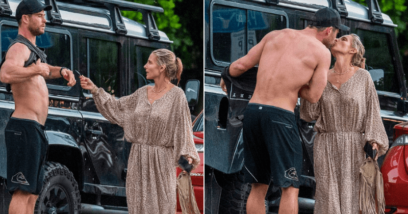 Chris Hemsworth kisses wife Elsa Pataky during beach trip, shares wave catching tips
