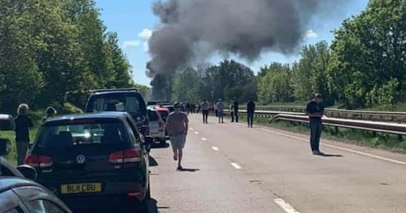 Aircraft crashes onto A40 in Wales, third such incident on carriageway in three years
