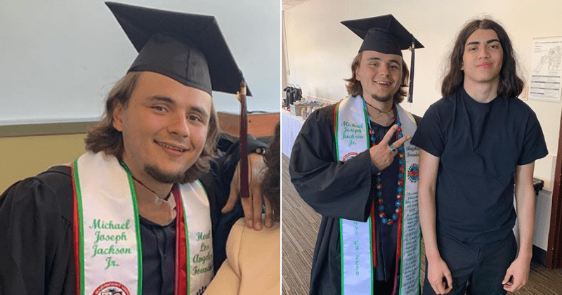 Michael Jackson's son Blanket Jackson seen congratulating brother Prince at his graduation in rare public appearance