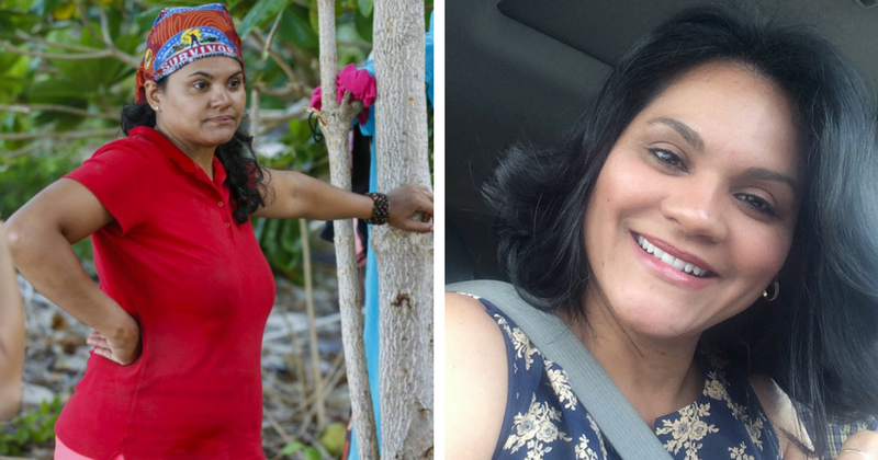 (L) Sandra Diaz-Twine then, (R) Sandra Diaz-Twine now (Twitter and Instagram)