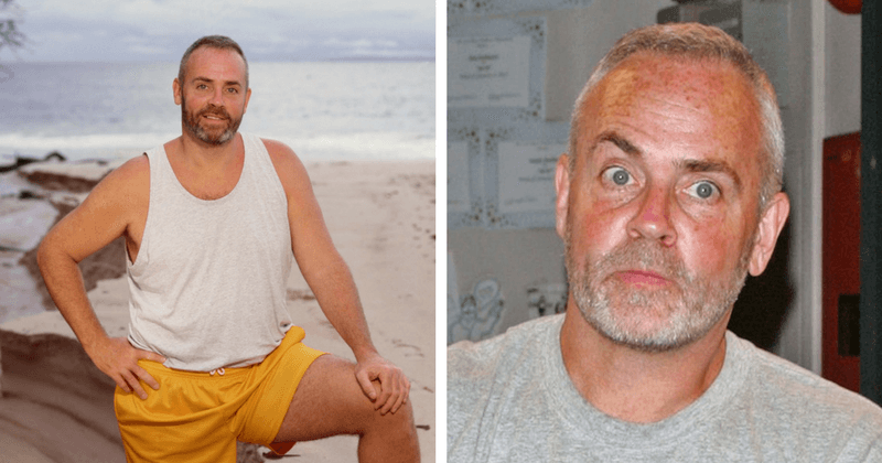 (L) Richard Hatch then, (R) Richard Hatch now (Twitter)