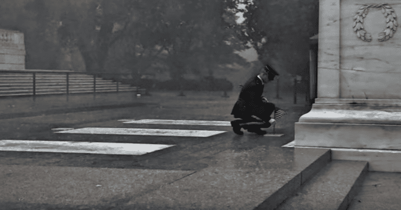 Heartwarming video shows soldier honor fallen comrades in heavy rainstorm ahead of Memorial Day