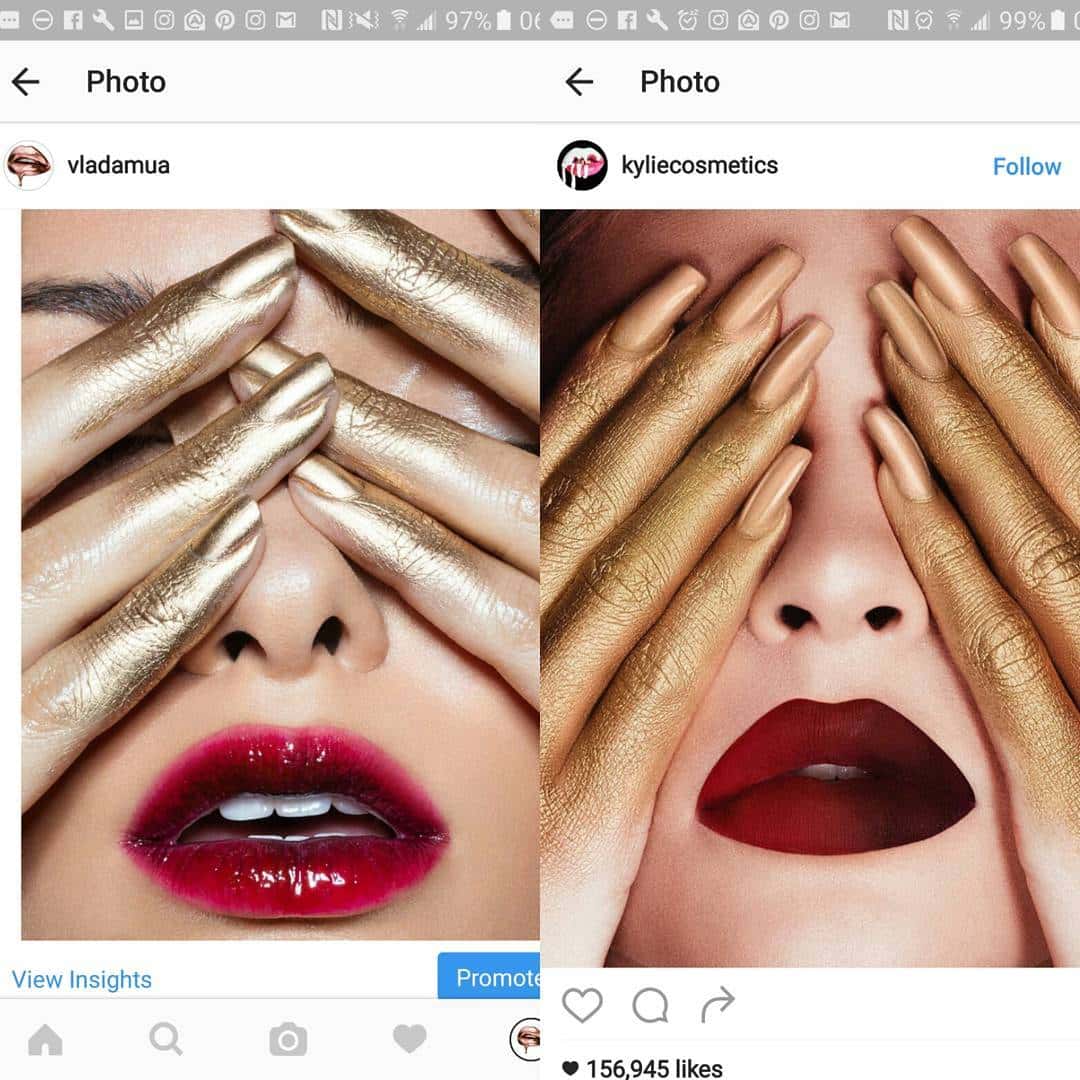 The image posted by Vlada Haggerty comparing the similarities of the photos (Instagram)