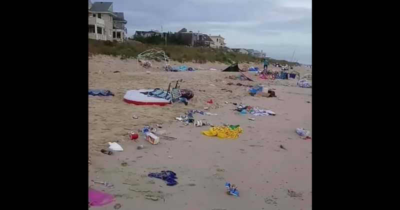 Partygoers leave 10 tons of trash on Virginia beach after Memorial Day bash, residents horrified