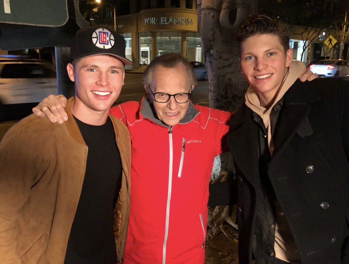 Larry King and his sons, Cannon and Chance (Twitter)