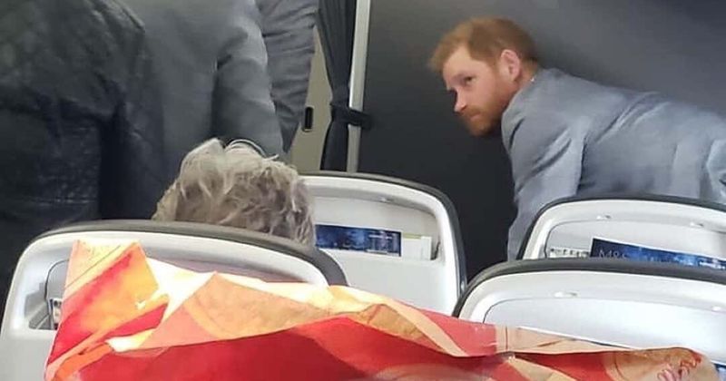 Shocked passenger spots a 'very tired' Prince Harry flying commercial on his way home from Rome