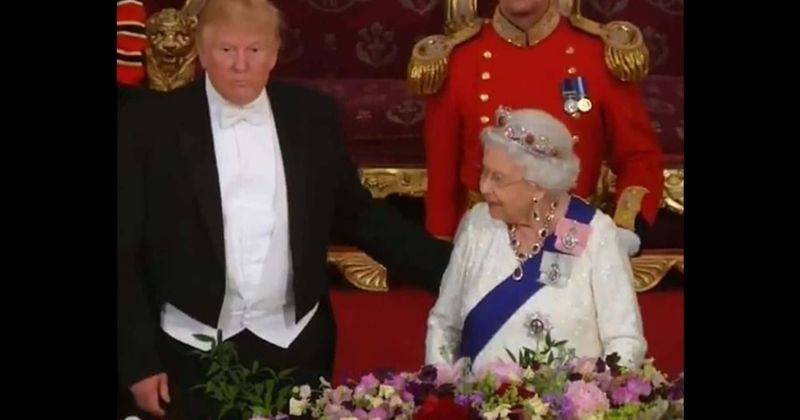 Trump puts his hand on Queen's back during state banquet, sparks fierce debate on royal protocol