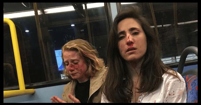 Flight attendant and her girlfriend brutally beaten on bus by gang after refusing to 'kiss for their entertainment'