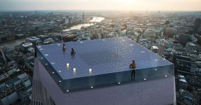 World's first 360-degree infinity pool coming to London but no one understands how to get in and out of the stunning rooftop pool
