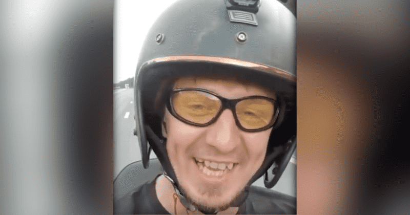 Bike blogger, 34, dies in crash moments after filming himself steering his Harley Davidson with his feet and texting