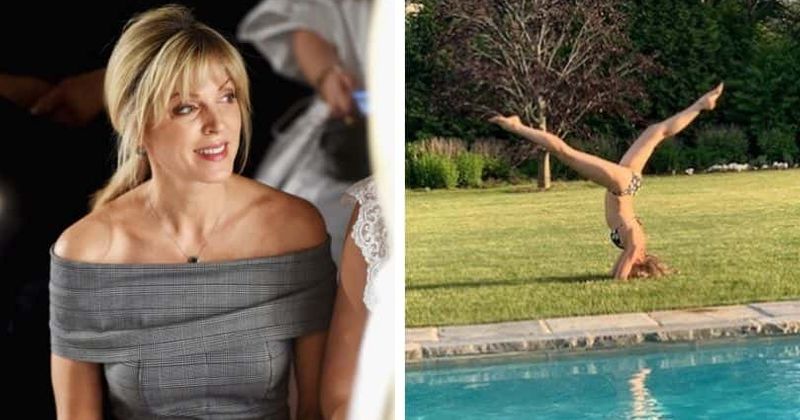 Marla Maples shows off yoga moves after ex-husband Trump was accused of rape while he was married to her in the 90s