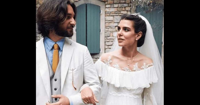 Grace Kelly's granddaughter Charlotte Casiraghi, 32, stuns in gorgeous off-shoulder gown at wedding ceremony in France