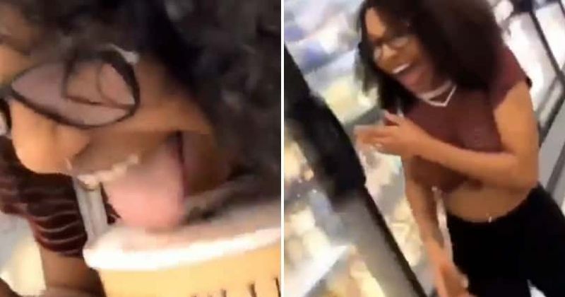 Woman licks ice cream and puts it back in store freezer, police launch manhunt following massive outrage