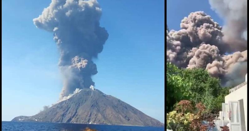 Tourists flee Italian island of Stromboli as volcano erupts leaving one dead