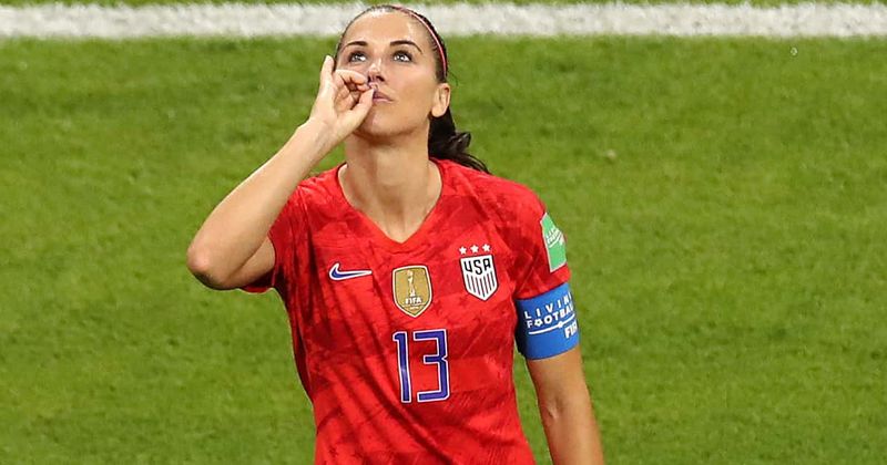 'Men grab their sacks': Alex Morgan slams two-faced critics of her 'tea-sipping' celebration after goal against England