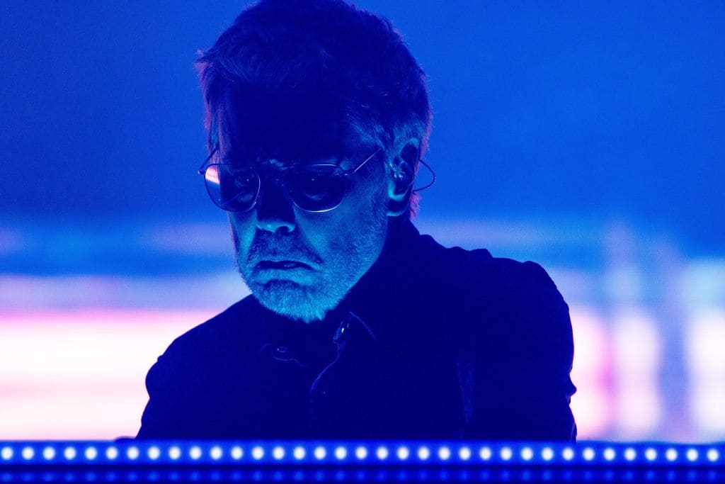 Jean-Michel Jarre performs during the Coachella Music and Arts Festival in Indio, California, April 13, 2018. (KYLE GRILLOT/AFP/Getty Images)
