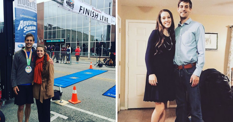 Jill Duggar cheers on her disgraced husband Derick as he runs a marathon