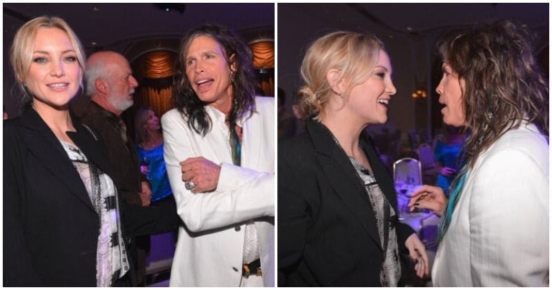 'Papa' Steven Tyler cradles pregnant Kate Hudson's belly and gives 'some good hugs'