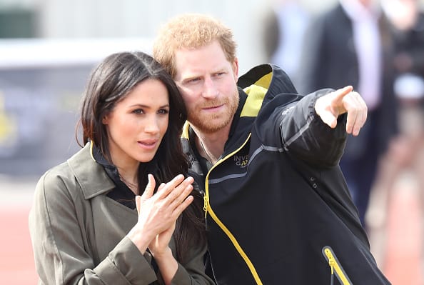 Meghan Markle and Prince Harry, Patron of the Invictus Games Foundation attend the UK Team Trials for the Invictus Games Sydney 2018 at the University of Bath Sports Training Village on April 6, 2018 in Bath, England. The Invictus Games Sydney 2018 will take place from 20-27th October and will see over 500 competitors from 18 nations compete in 11 adaptive sports. (Photo by Chris Jackson/Getty Images)