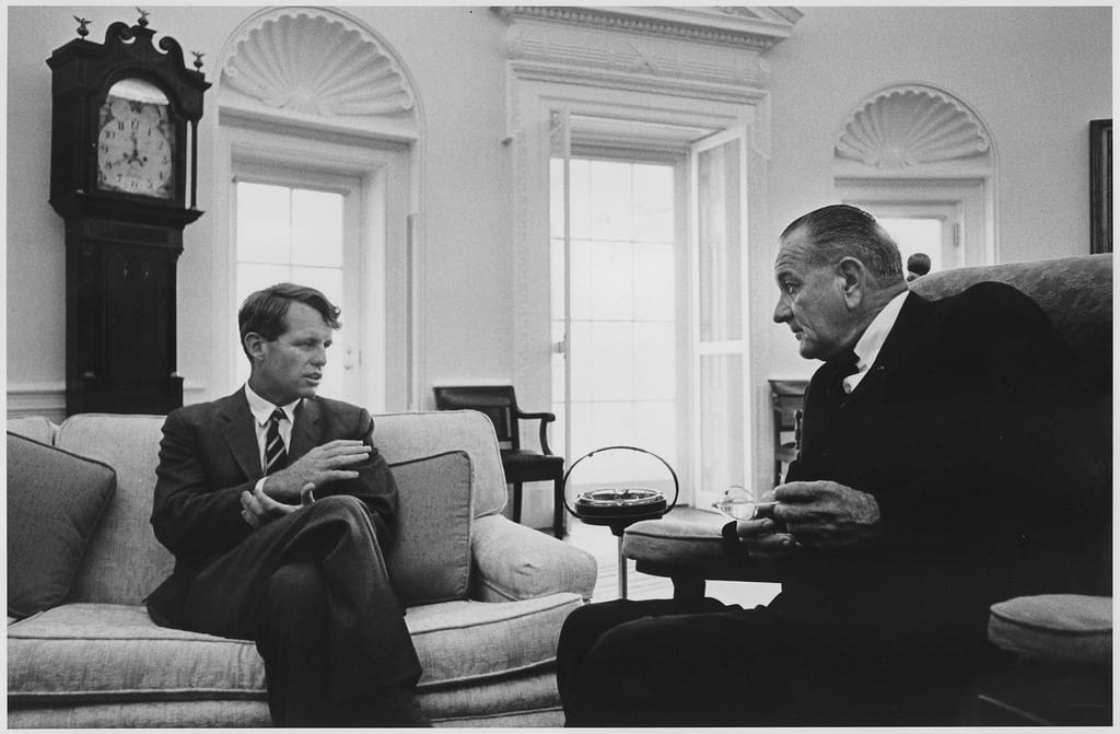 RFK with Lyndon B. Johnson (Source: Wikipedia)