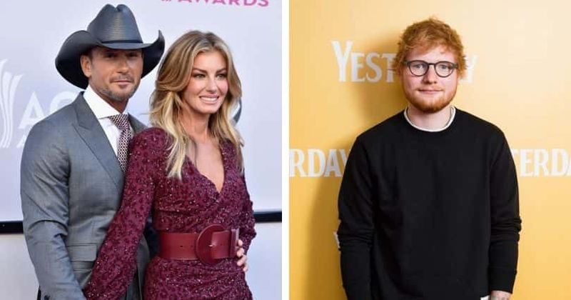 Tim McGraw and Faith Hill stand with Ed Sheeran in 'The Rest Of Our Lives' song lawsuit