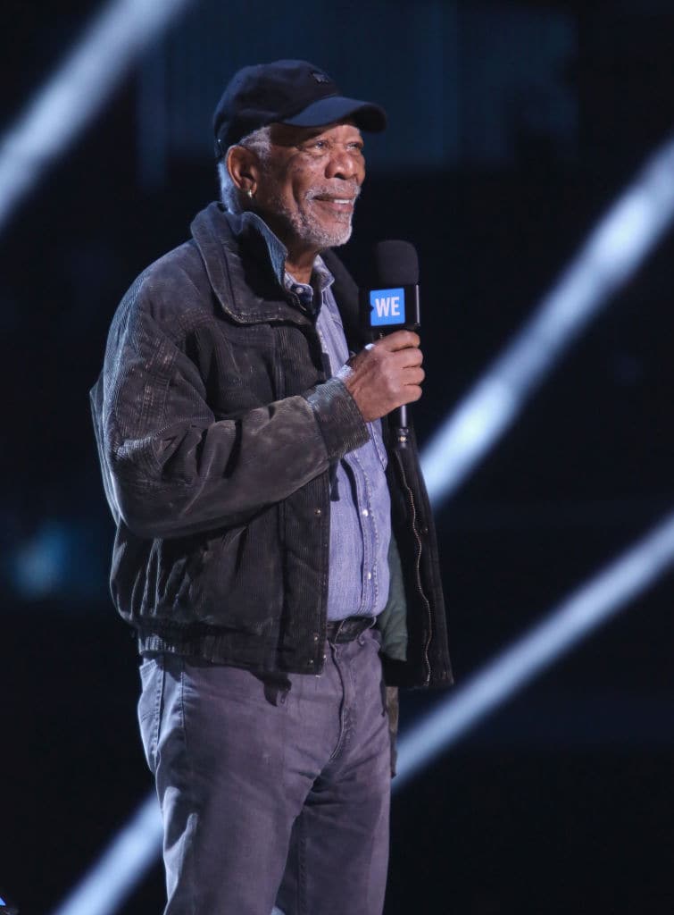 Morgan Freeman speaks onstage at WE Day California at The Forum on April 19, 2018 in Inglewood, California. (Photo by Jesse Grant/Getty Images for WE)