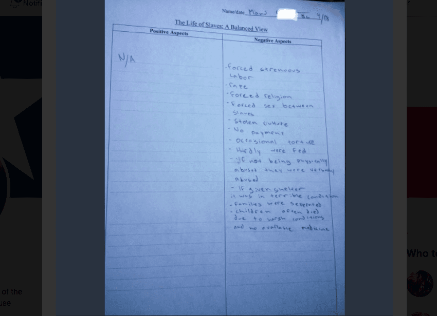 Livar posted this picture of his son's homework assignment. (Twitter)