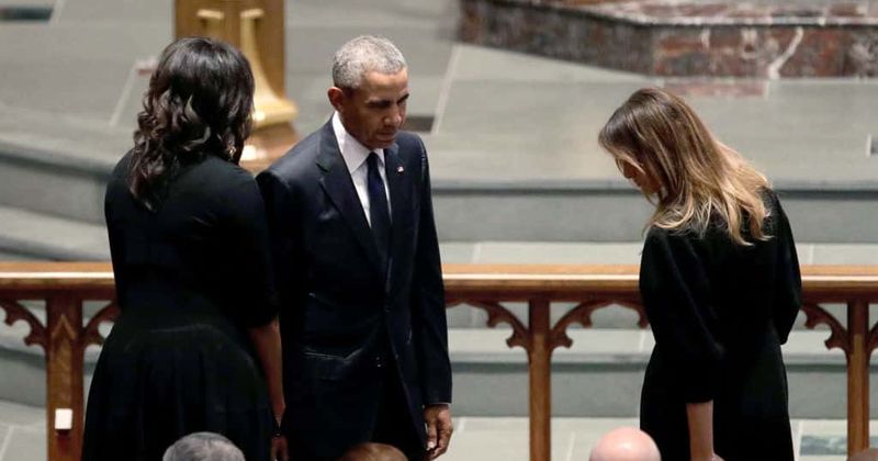 Melania Trump seems to find Barack Obama extremely charming, as former POTUS has FLOTUS beaming