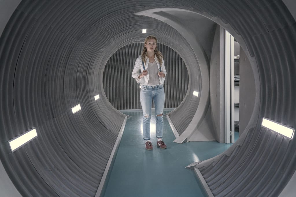 A still from Netflix's 'The Rain' shows Simone in the underground bunker. (Image Source: Netflix)