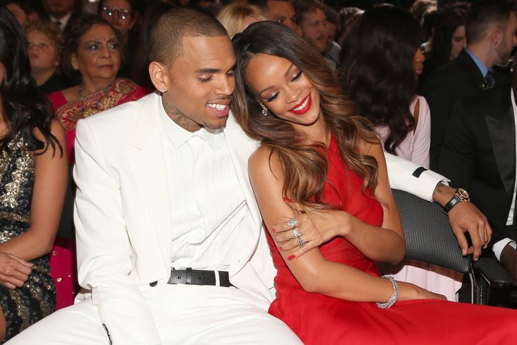 Singers Chris Brown (L) and Rihanna attend the 55th Annual GRAMMY Awards at STAPLES Center on February 10, 2013 in Los Angeles, California. (Photo by Christopher Polk/Getty Images for NARAS)