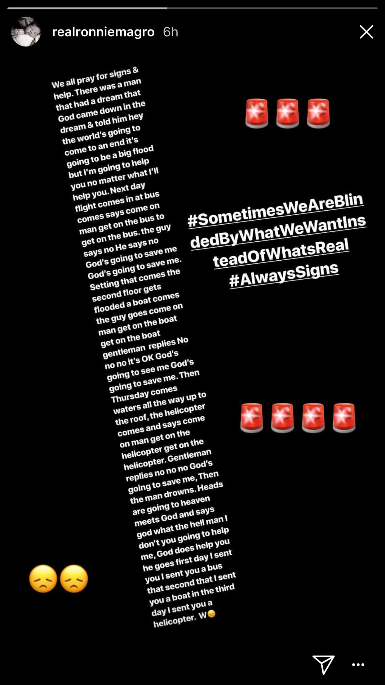 Ronnie has denied cheating claims (Ronnie Instagram)