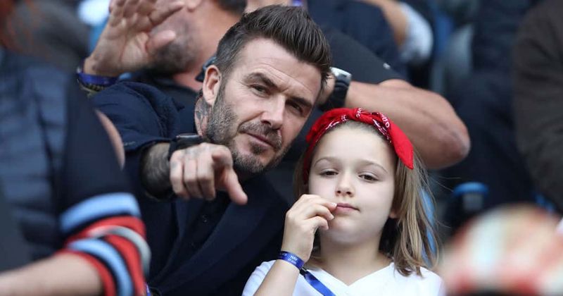 Harper gifts father David Beckham a £4,950 Louis Vuitton wine case for his birthday