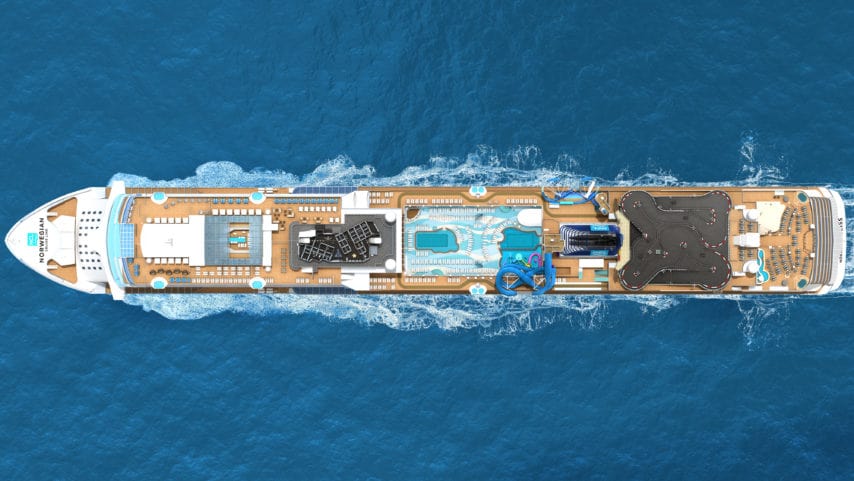 A view of the ship from above (Norwegian Cruise Line)