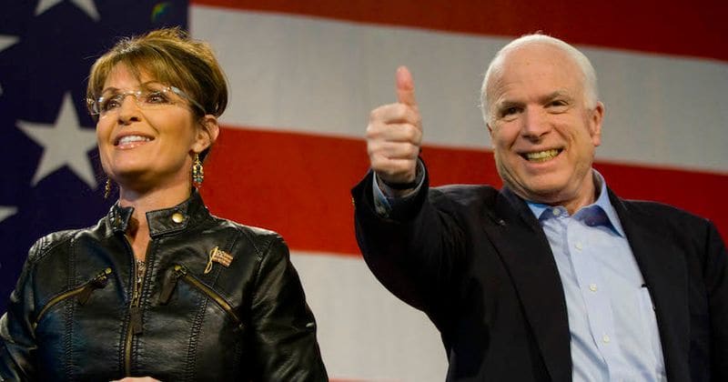 Senator John McCain says he regrets choosing Sarah Palin as his running mate