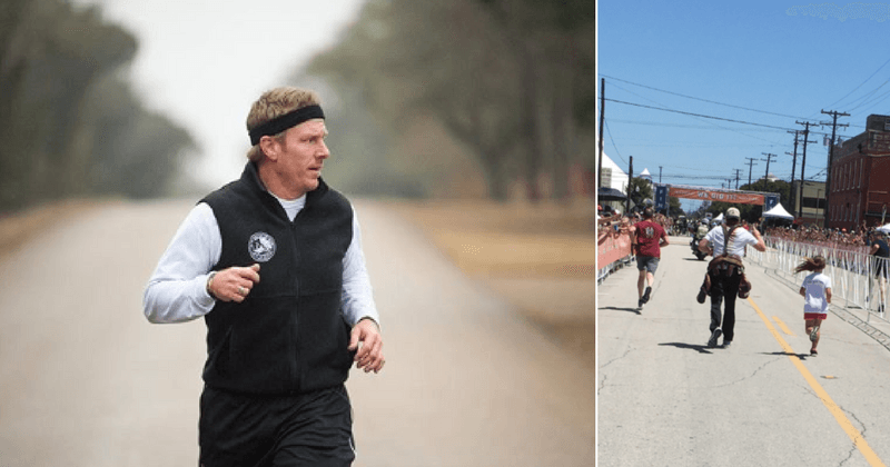 Fixer Upper's Chip Gaines crosses marathon finish line hand-in-hand with 8-year-old daughter Emmie Kay