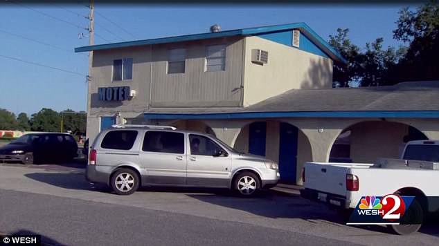 Porto-Sierra went to the Friendly Village Inn (above) on March 7 and started screaming 'I'm going to kill you, child molester' as he threw gasoline on the door. (Wesh)
