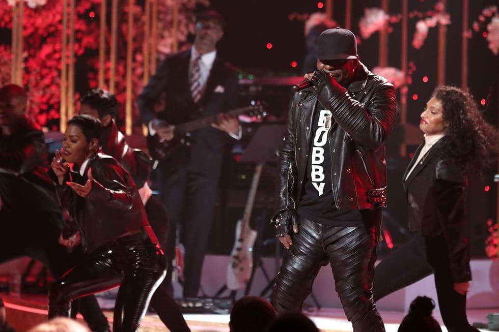 Surprise guest Bobby Brown performs on stage with Teyana Taylor. (Source: Slate PR)