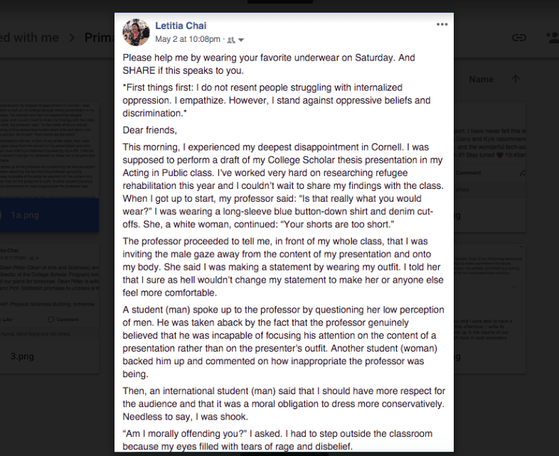 Screenshot of Leitita's Facebook post. (Facebook)