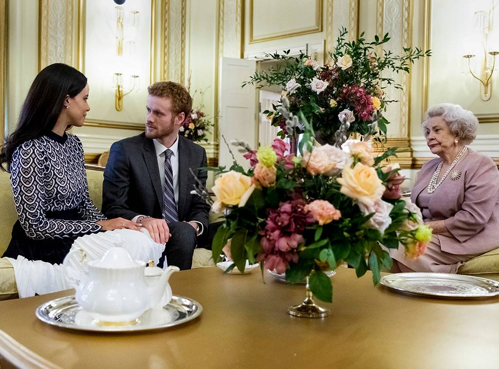 A still from Harry & Meghan: A Royal Romance (Lifetime)