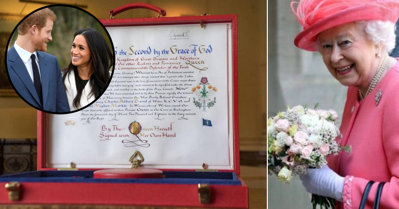 Queen Elizabeth gives handwritten consent to Prince Harry and Meghan Markle's marriage