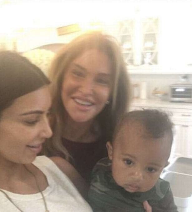 Saint with Kim and Caitlyn (Instagram Story)