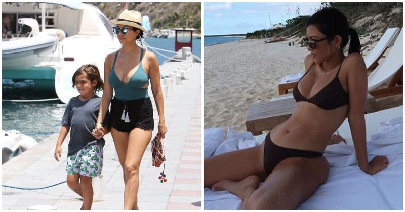 Skilled 8-year-old Mason Disick snaps a shot of mom Kourtney Kardashian in a bikini and people are impressed